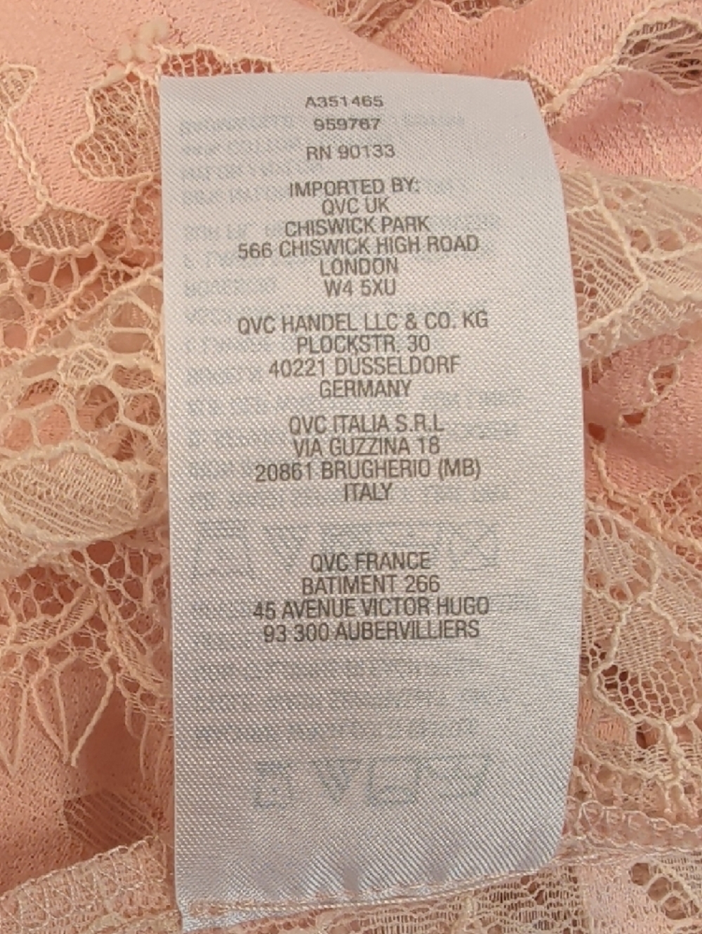 Linea by Louis Dell'Olio Blush Pink Lace Top Size 8 | 3/4 Sleeve Floral Overlay - Picture 7 of 7